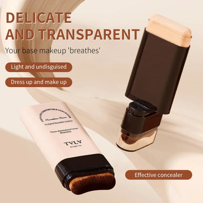 Blushimmer TVLV eraser foundation stick with brush, 20g, brightening liquid concealer for long-lasting, non-marking makeup.