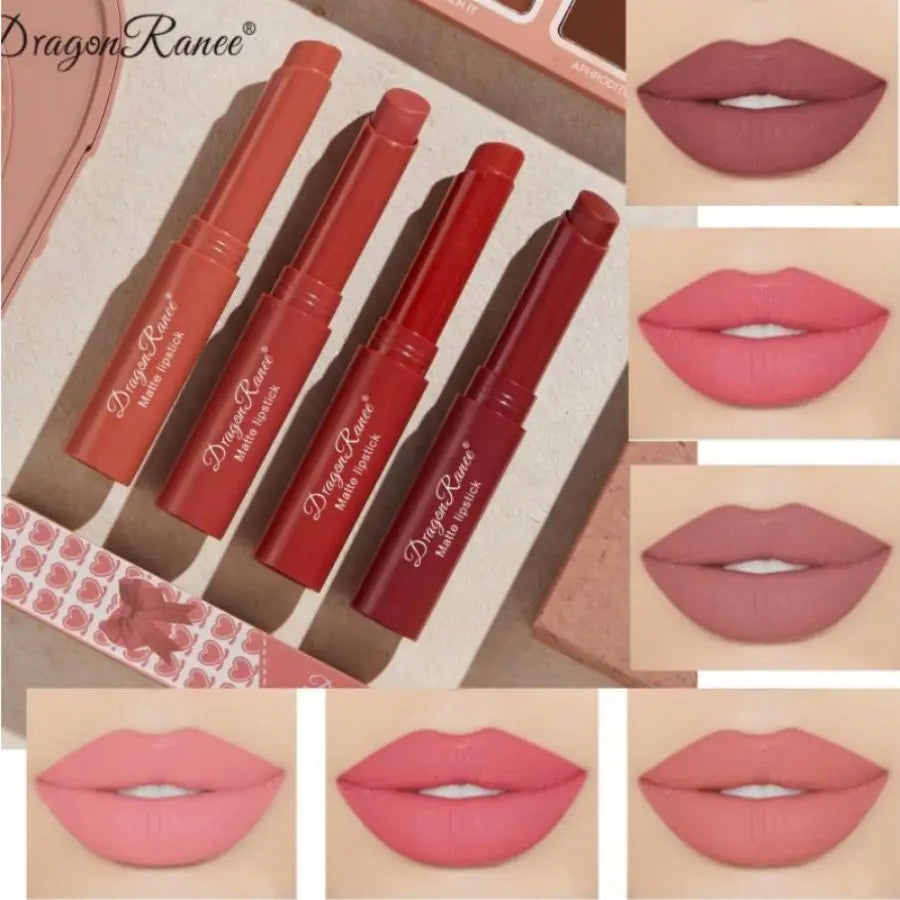 Blushimmer matte lipstick in vibrant shade, showcasing its smooth, velvety finish and waterproof, non-fading formula.