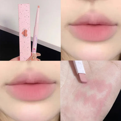 Blushimmer CAPPUVINI matte lip liner pencil outlining lips with long-lasting, waterproof lipstick color.