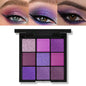 Blushimmer 9-color eyeshadow palette with bright matte, metallic, shimmer, and glitter shades for long-lasting waterproof eye makeup.