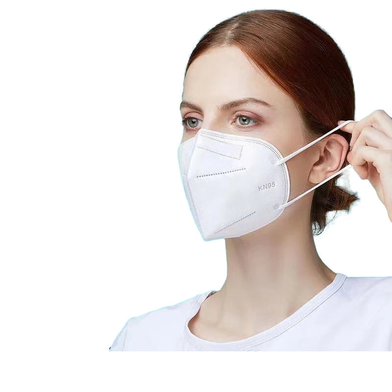 20/40/60pcs white and black 5-layer KN95 masks, with breathable elastic earrings, filtration efficiency of 95%, dustproof