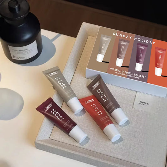 Christmas gift Moisturizing Mirror Lipstick Vanilla Powder Sugar Coffee Cake Smell Lipstick Transparent Oil Makeup Set