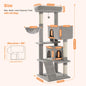 Aaiwang Pet Cat Tree with plush perch, cozy condo, hammock, and sisal scratching posts for indoor cats.
