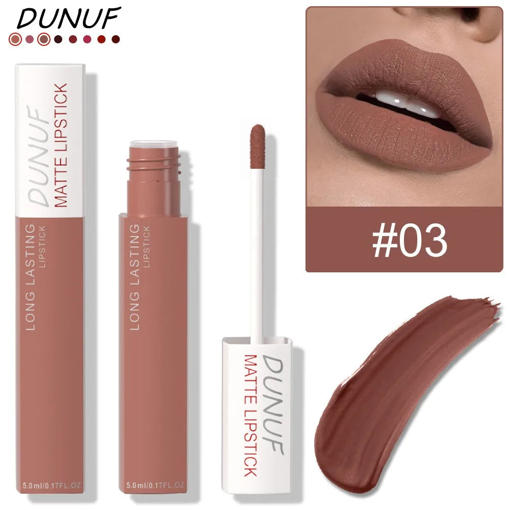 Blushimmer non-stick liquid lipstick in dark purple with matte velvet finish, waterproof, long-lasting, and resistant to fading.