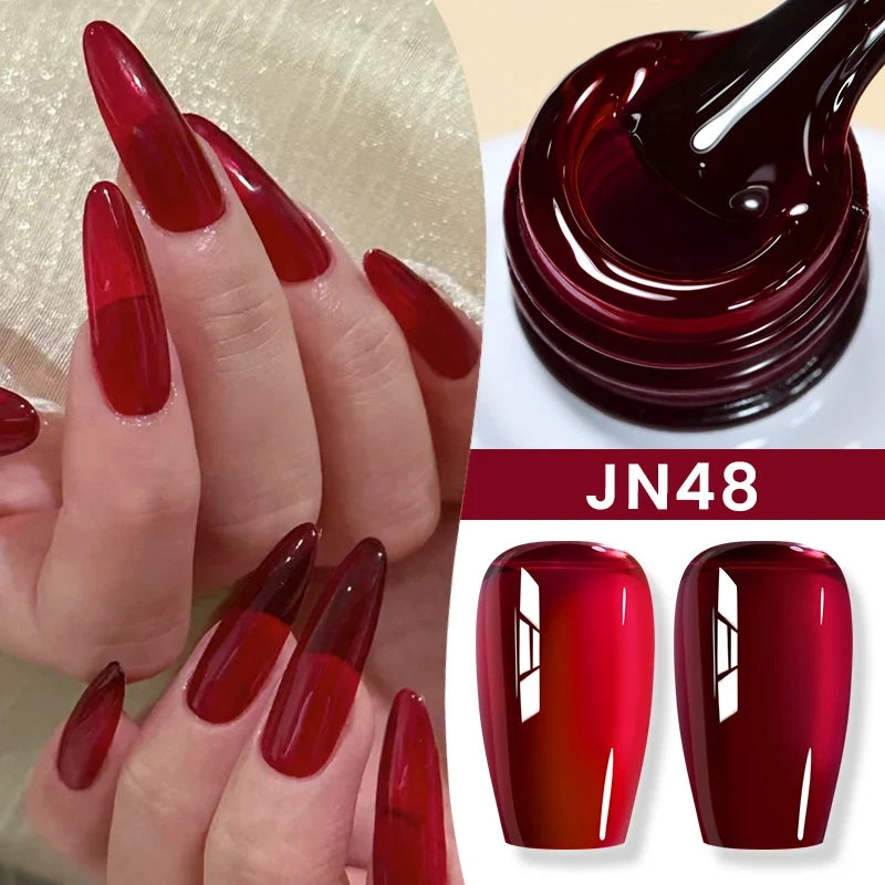 Blushimmer Born Pretty Jelly Nude Gel Nail Polish in light pink peach, 10ml translucent UV cure gel for nail art DIY at home