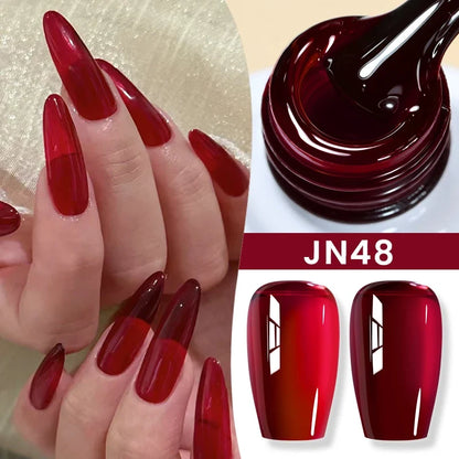 Blushimmer Born Pretty Jelly Nude Gel Nail Polish in light pink peach, 10ml translucent UV cure gel for nail art DIY at home