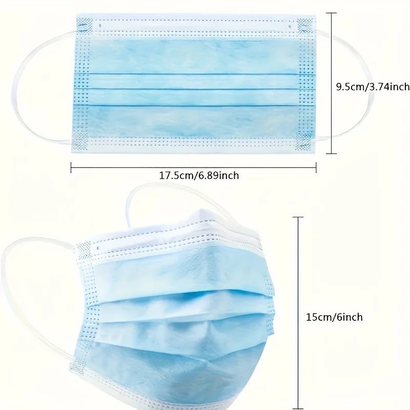 200Pcs 4-Layer Protective Disposable Masks - Breathable and Comfortable, Adjustable Ear Loops and Snugly Fitting Nose Pads, Perfect for Outdoor Activities, Home, Commuting, Office, School, Unisex and High Aesthetic App