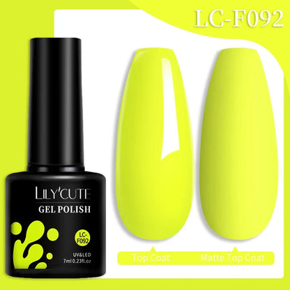Colorful LILYCUTE gel nail polish bottle from Blushimmer, showcasing 7ml semi-permanent UV gel with vibrant shades for manicures