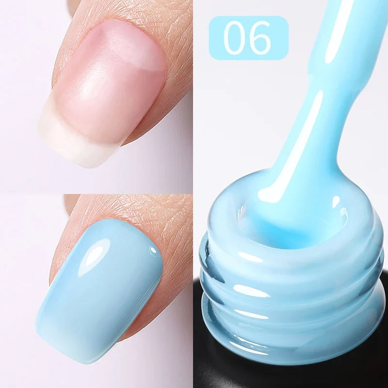 Blushimmer Born Pretty 15ml jelly nude rubber base gel in natural milky white for semi-permanent UV and LED gel nails.