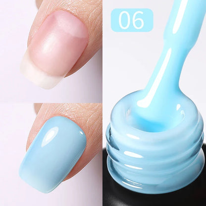 Blushimmer Born Pretty 15ml jelly nude rubber base gel in natural milky white for semi-permanent UV and LED gel nails.