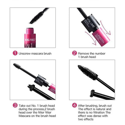 Blushimmer black curled mascara with lengthening, volumizing, waterproof formula, natural quick-drying eyelashes for female makeup.