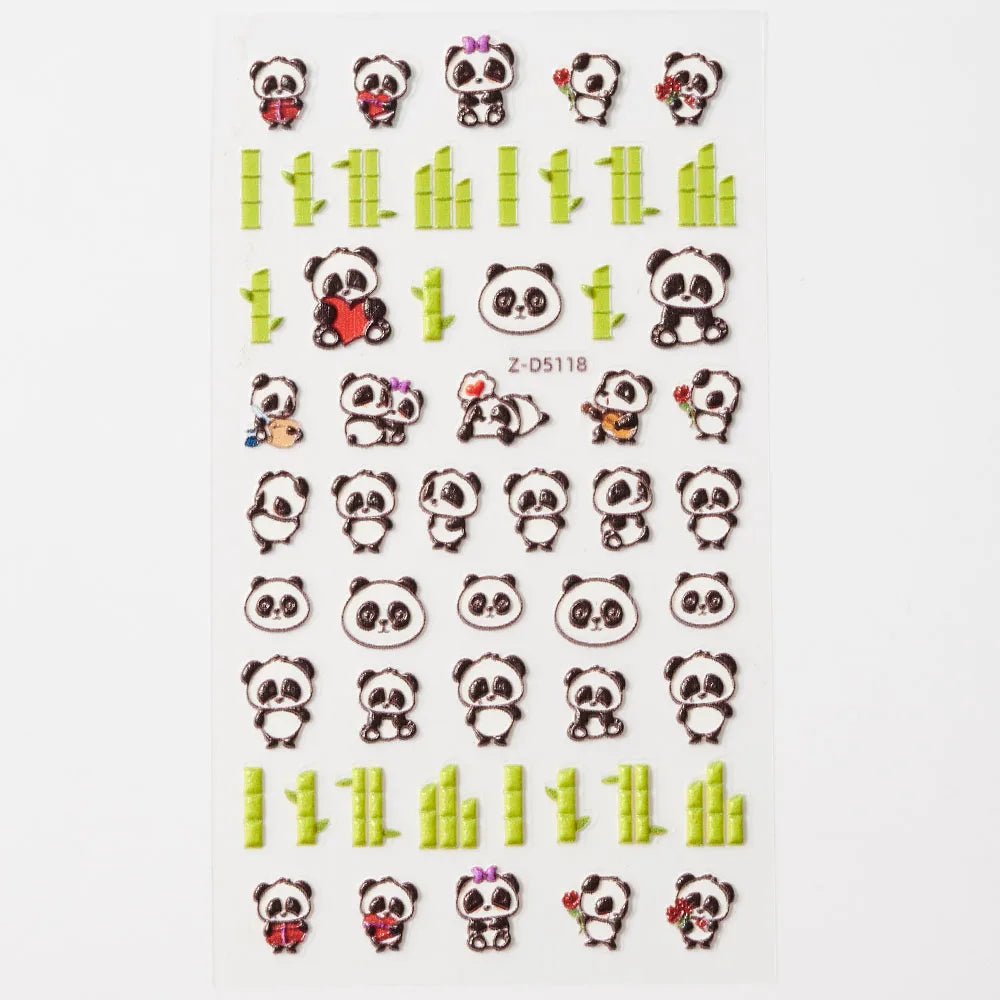 Cute cat nail decals by Blushimmer featuring 3D animal cartoon puppy and kitty designs for Y2K-inspired nail art.