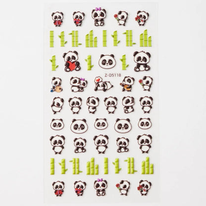 Cute cat nail decals by Blushimmer featuring 3D animal cartoon puppy and kitty designs for Y2K-inspired nail art.