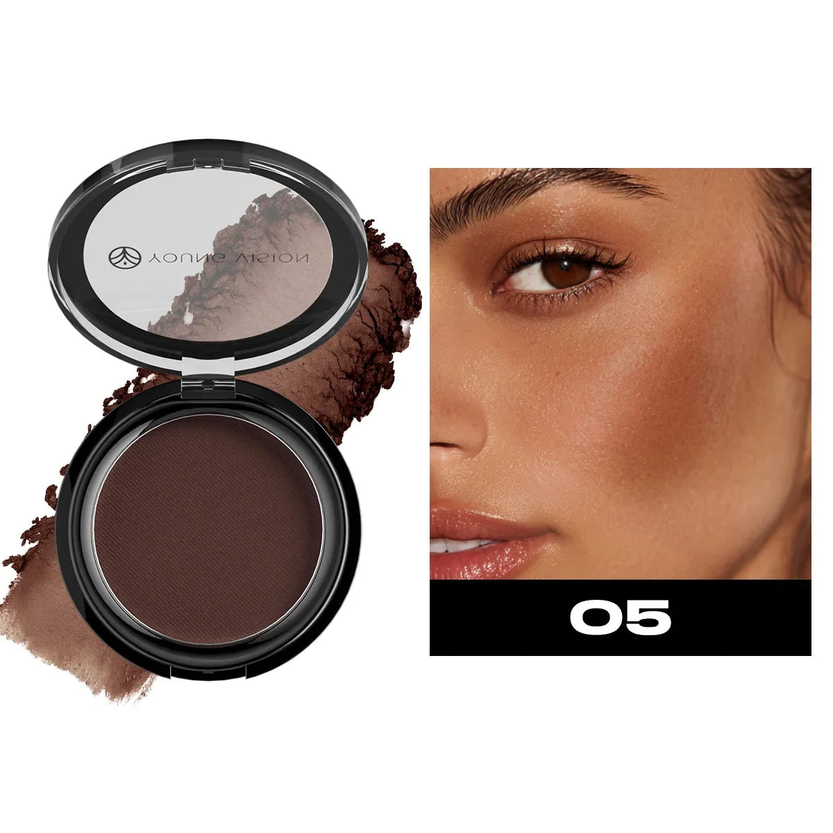 Blushimmer Silky Matte Bronzer and contour powder palette for face shaping, nose shadow, and long-lasting 3D makeup contouring.