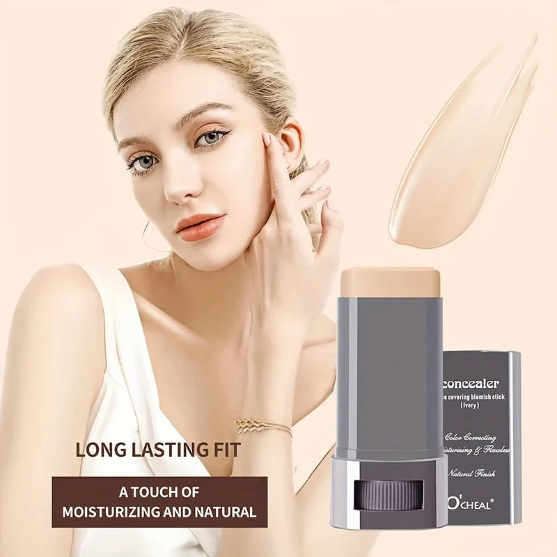 Blushimmer cream foundation stick with flawless satin finish, waterproof full coverage for a smooth, concealing makeup look.