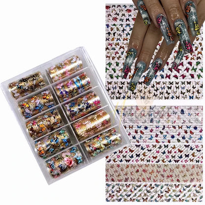 Neon Jelly Animal Nail Foils by Blushimmer featuring water leopard print designs for DIY nail art transfer stickers and wraps.
