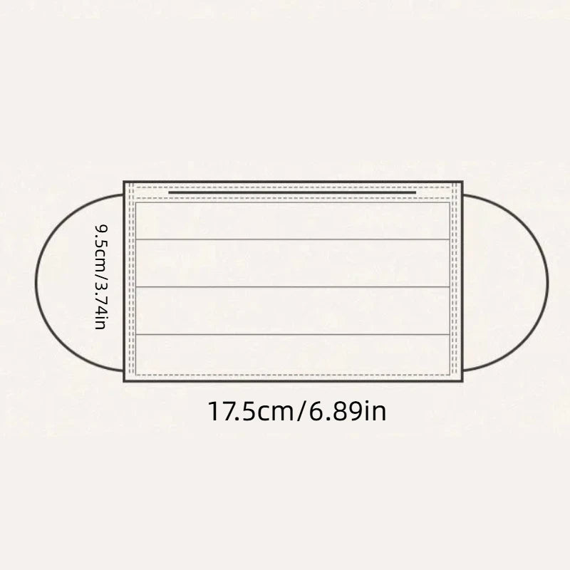 200Pcs Thickened Bean Paste Powder 4-Layer Disposable Face Masks - 200/100/50/10 Pieces with Elastic Band and Adjustable Nose Clip, Suitable for Parties, Travel, Outdoor Activities, Casual Wearers, Fashion Enthusiasts,