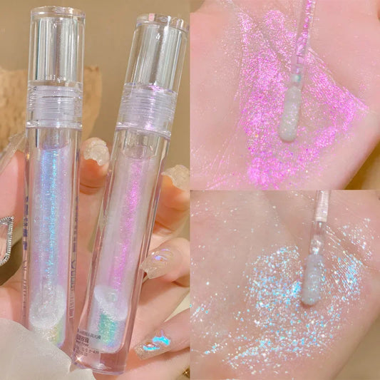 Blushimmer Diamond liquid highlighter and glitter face and eye shadow with pearlescent glow and brightening effects, water-light formula.