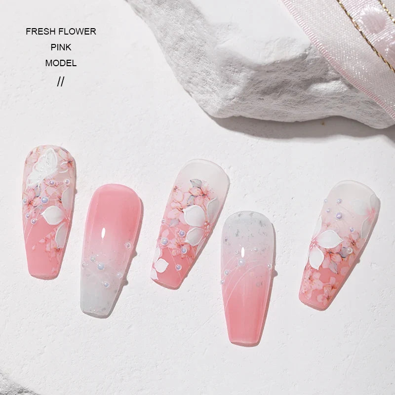 Blushimmer AS 15ml transfer foil gel nail polish with star sticker design, fast-drying UV and LED soak-off gel varnish.
