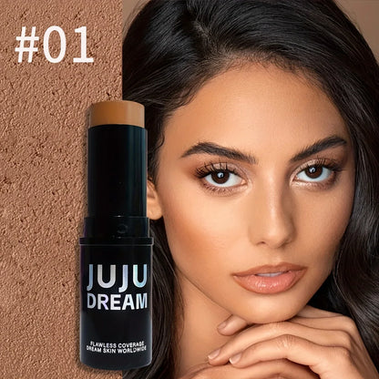 Blushimmer contour and concealer stick with creamy, waterproof formula, featuring bronzer and highlighter for buildable coverage.