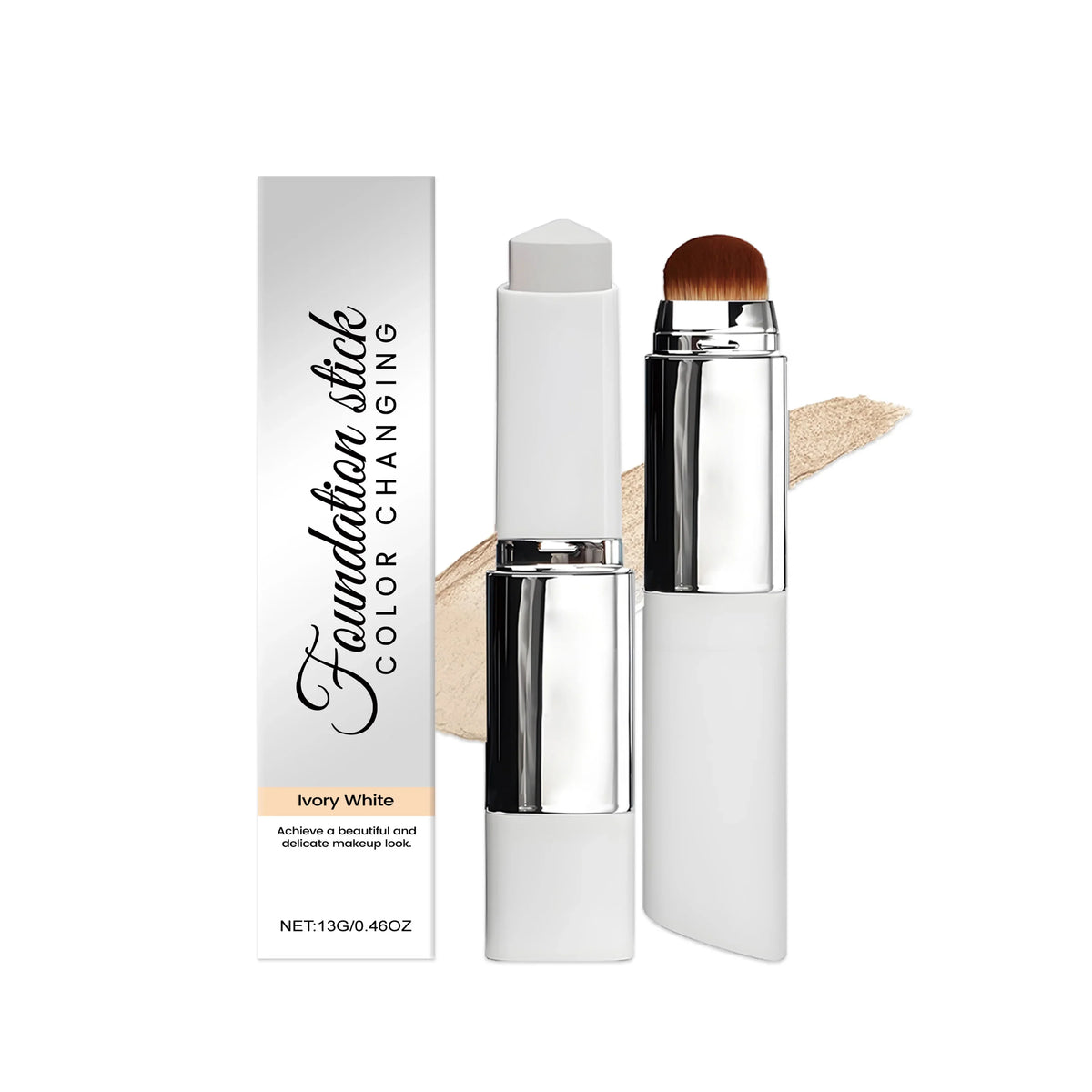Blushimmer 2-in-1 color-changing foundation and concealer stick with a lightweight, moisturizing, matte natural base makeup.