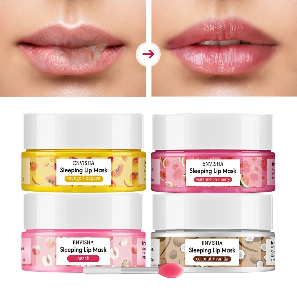 Blushimmer ENVISHA Coconut Lip Sleep Mask in 20g jar, nourishing balm for moisturizing, fading lines, and skin repair overnight