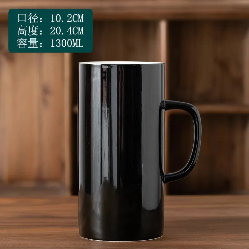 Creative Ceramic Mug Super Large Capacity Coffee Milk Mugs Handle Cup Ceramic Cup 1000ml/1300ml Large Capacity Water Cups