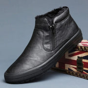 Winter New Men Leather Boots shoes for men Warm Plush Inside High Tops Leather Casual Shoes man Platform Boots