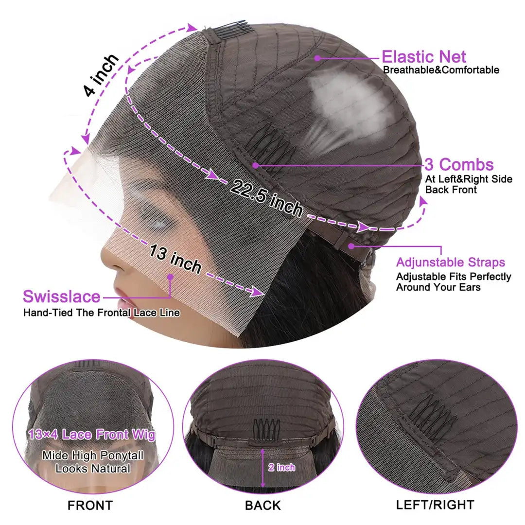 Pre Plucked Brazilian Body Wave Human Hair Wigs Hd Transparent 13x4 Lace Front Wig 180% Density Lace Frontal Wig with Baby Hair