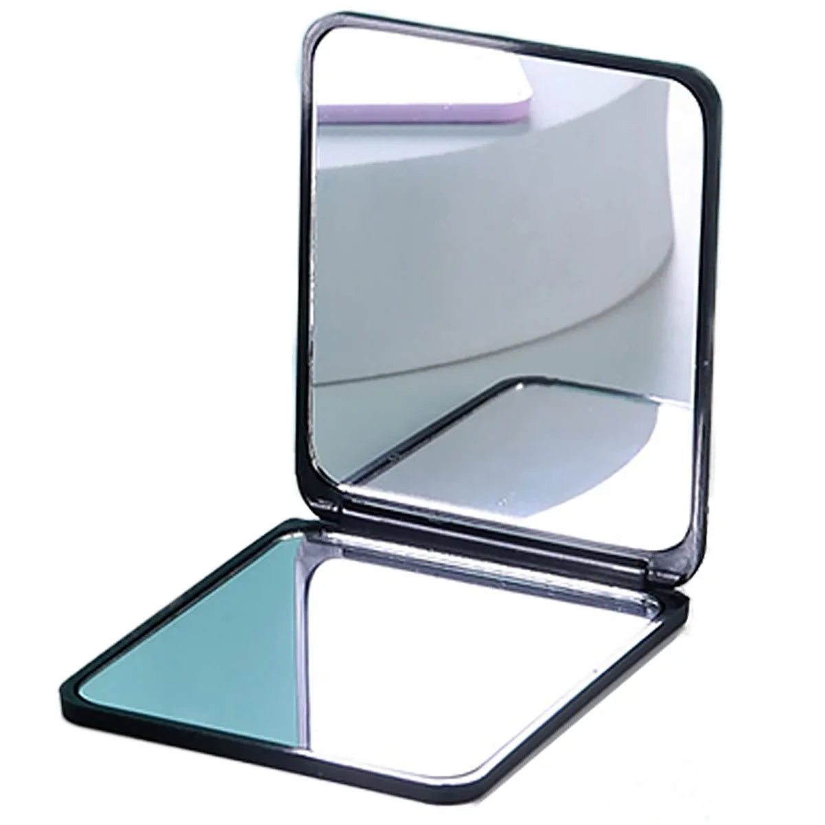 Blushimmer foldable double-sided makeup mirror with LED lights, portable compact design ideal for dorm or travel use