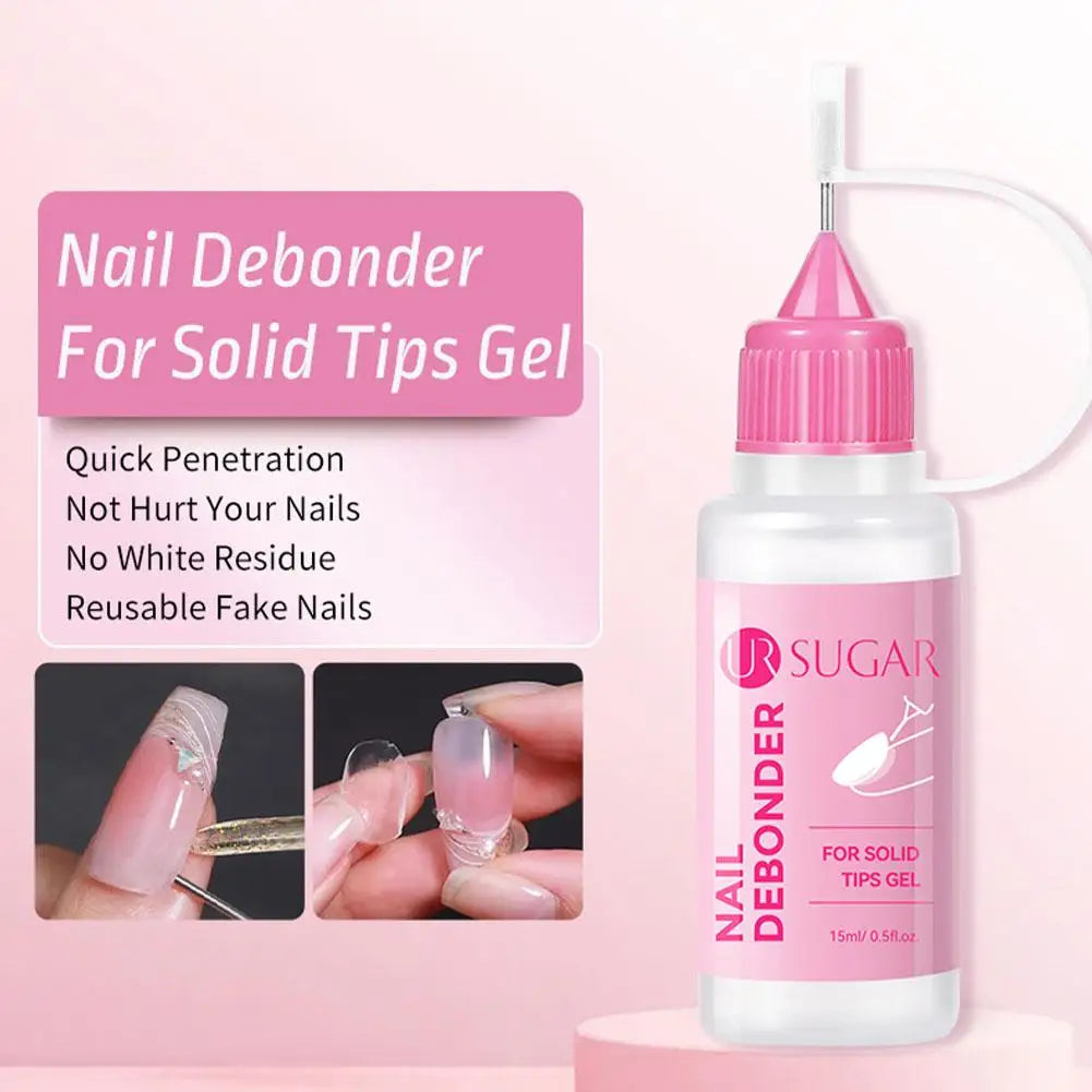 Blushimmer 15ML acetone-free nail glue remover for press-on nails, gentle, multi-functional, and suitable for nail tips.