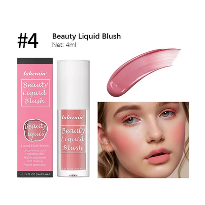 Blushimmer velvet matte liquid blush in orange peach, face pigment with waterproof, natural cream cheek tint, 4ml.