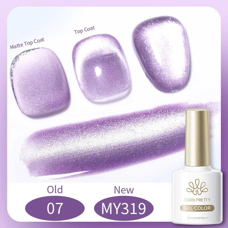 Blushimmer BORN PRETTY 117 Colors Cat Magnetic Gel Nail Polish 10ml in a sleek bottle, showcasing vibrant semi-permanent nail color.