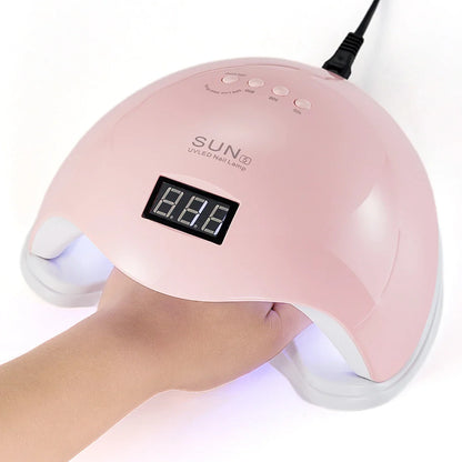 Blushimmer SUN5 UV LED Nail Lamp 48W with LCD display, automatic sensor, perfect for gel nail polish curing, professional nail dryer