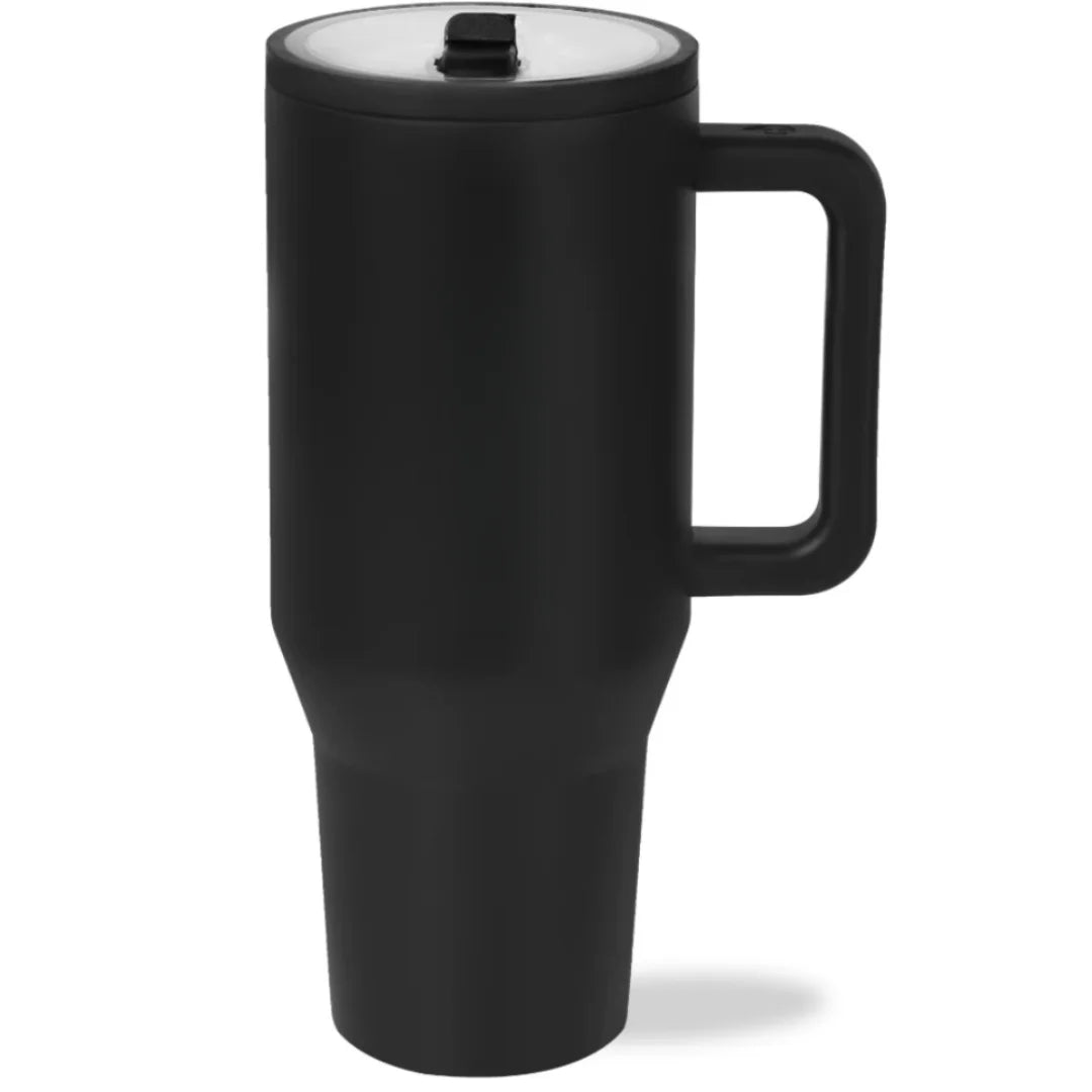 40 oz Traveler Water Bottle with Handle & Flip Straw 304 Stainless Steel Coffee Tumbler Termos Cup for Travel Mug