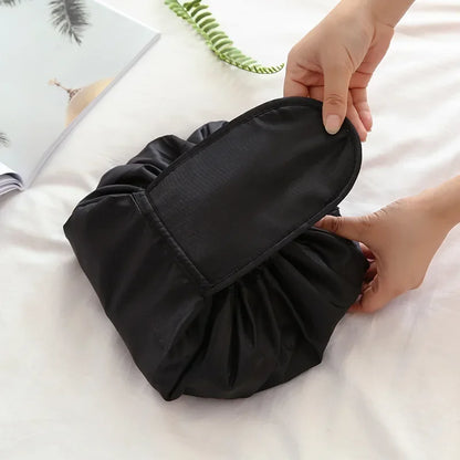Blushimmer women’s waterproof drawstring cosmetic bag with travel storage, makeup organizer, portable beauty toiletry case.