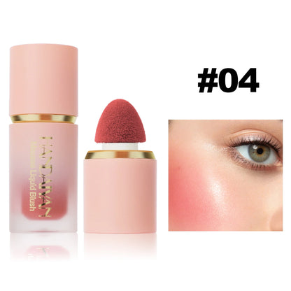 Blushimmer 6-color matte liquid blush with sponge brush head, easy to apply, waterproof, long-lasting blush for natural glow