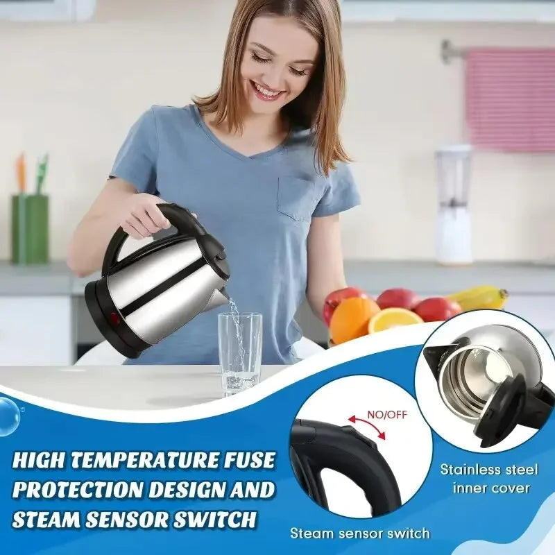 **2L Electric Kettle - Stainless Steel Fast Boiling Water Heater for Tea & Coffee, 220V**  (84 characters)