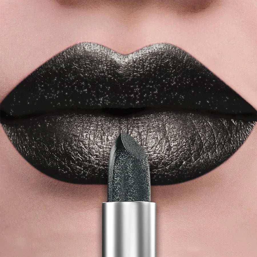 Blushimmer 21-color glitter metallic lip tint, shiny pearlescent finish, long-lasting matte lipstick for bold lip makeup.