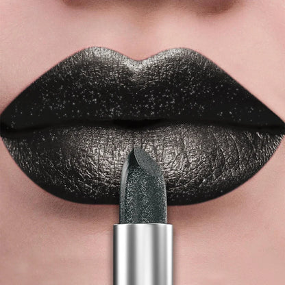 Blushimmer 21-color glitter metallic lip tint, shiny pearlescent finish, long-lasting matte lipstick for bold lip makeup.