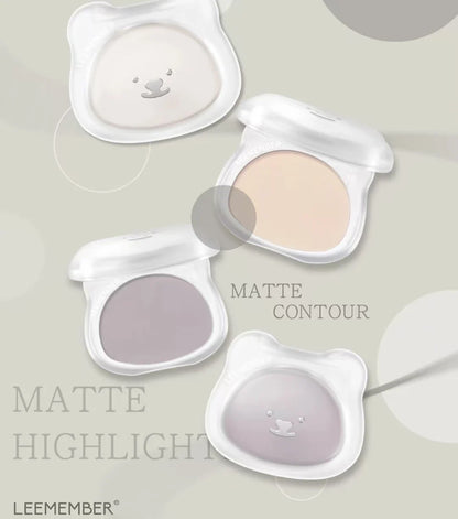 LEEMEMBER Contour Highlighter Powder Matte Fine Powder Longlasting Oil Control Natural Face Bronzer Brighten Makeup