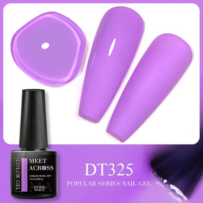 Blushimmer MEET ACROSS 5ml pink dried flower gel nail polish with natural flower design, UV and LED soak-off nail art varnish.