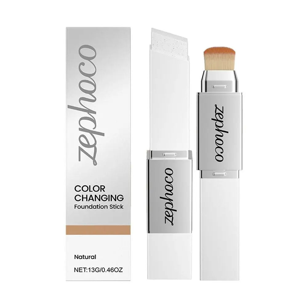 ZEPHOCO 2 in 1 Color Changing Foundation Make-up Stick Long Lasting Moisturizing Makeup High Concealer Power Makeup Korean