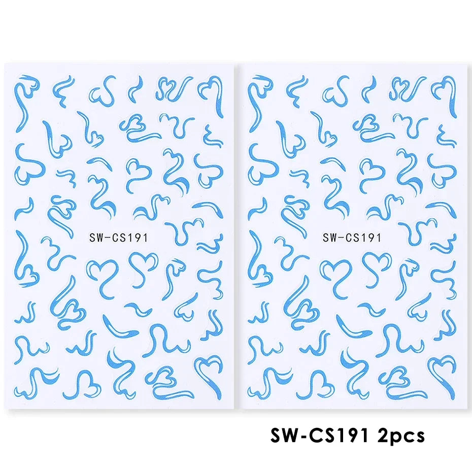 Colorful Blushimmer nail art stickers featuring flowers hearts cherries strawberries bows butterflies for kawaii manicures.