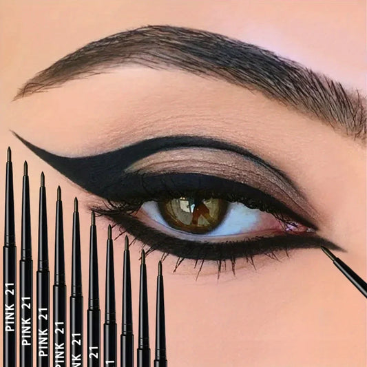 Black gel eyeliner pencil by Blushimmer, waterproof and sweat-resistant, ideal for creating smoky eye looks.