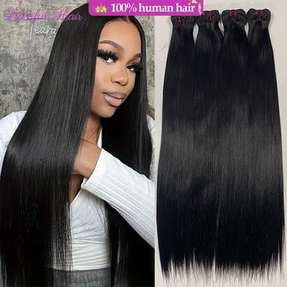 Straight Vietnamese virgin human hair bundles, 20-22 inch double drawn extensions from Lifetiful Hair Factory Store.