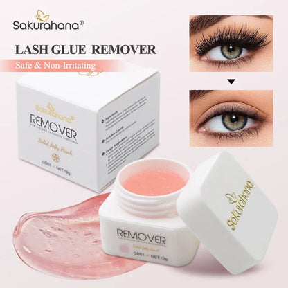Blushimmer Sakurahana eyelash glue remover gel cream, professional Korean lash glue remover with gentle, no-stimulation formula.