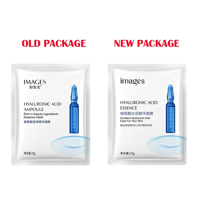 IMAGES 10pcs Hyaluronic Acid Niacinamide Facial Mask Moisturizing Shrinking Pores Face Sheet Mask Anti Wrinkle Beauty Skin Care