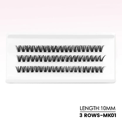 Blushimmer WOSHEER eyelash clusters kit with faux mink lashes, lash bond, seal, and remover for DIY eyelash extensions.