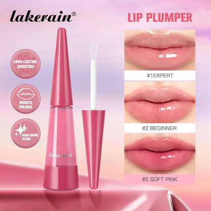 Blushimmer Lip Plumper Reedle Shot serum in transparent gloss tube for moisturizing, anti-wrinkle, and sexy lips care.